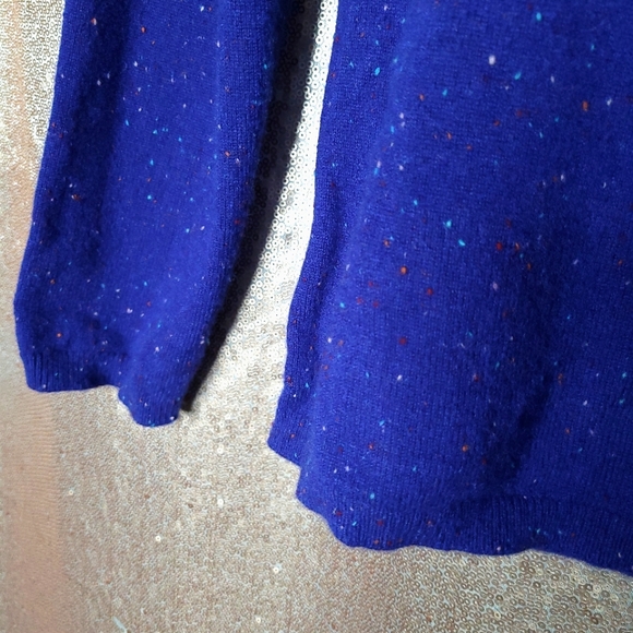 Lands' End EUC MP 100% cashmere Blue Donegal sweater - Picture 5 of 8